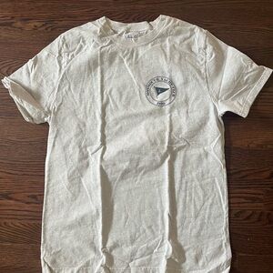 Brandy Melville White Short Sleeve Tee with Navy Graphic